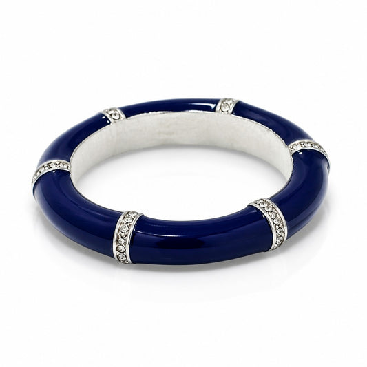 Anello Anello Argento 925 Smalto Blu e Diamanti - Gioielli Pavan