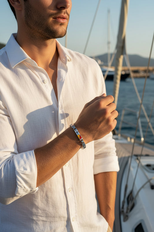 Bracciale Bracciale in Argento 925 con Bandiere Nautiche - Gioielli Pavan