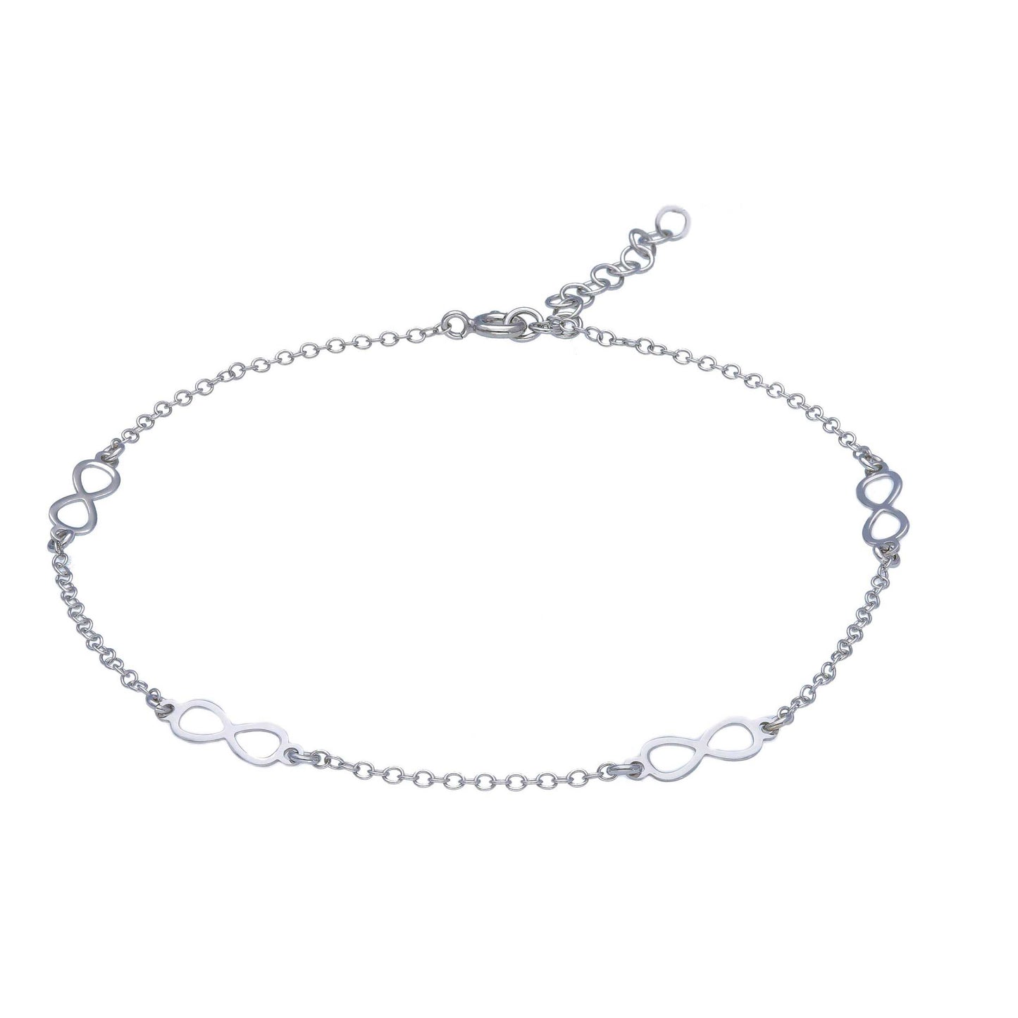 Cavigliera Cavigliera in argento maglia con infiniti alternati - Gioielli Pavan