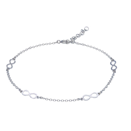 Cavigliera Cavigliera in argento maglia con infiniti alternati - Gioielli Pavan