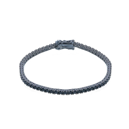 Bracciale Bracciale tennis in argento brunito con zirconi neri lunghezza fissa - articolo con varianti - Gioielli Pavan