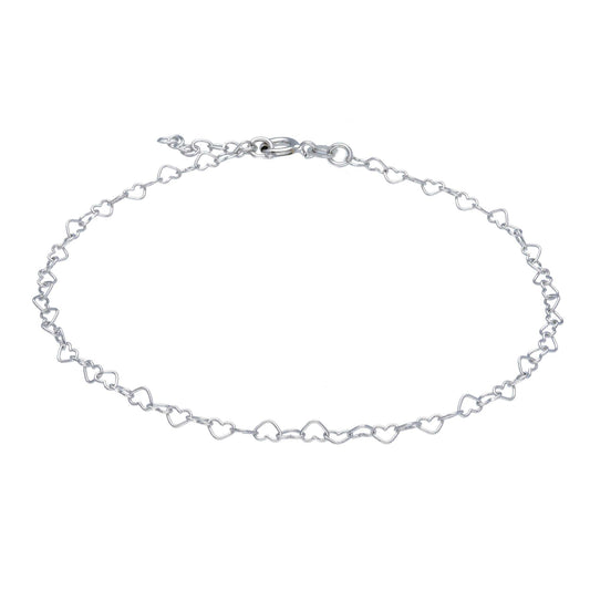 Cavigliera Cavigliera in argento maglia a cuoricini intrecciati - Gioielli Pavan