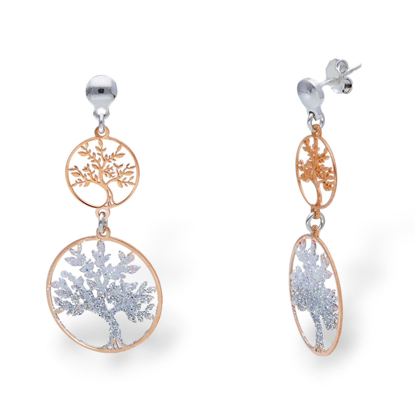 Orecchini Orecchini in argento albero delle vita bi colore - Gioielli Pavan