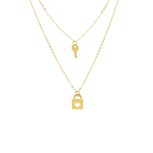 Girocollo Girocollo unico doppio filo con chiave e lucchetto - Gioielli Pavan