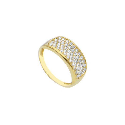 Anello Anello in oro fascia larga con zirconi a pavé - Gioielli Pavan