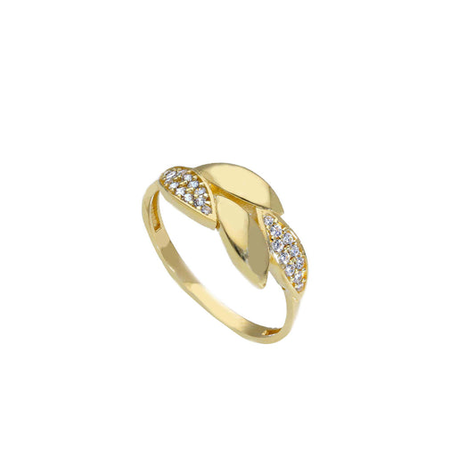 Anello Anello in oro fantasia floreale con zirconi a pavé - Gioielli Pavan