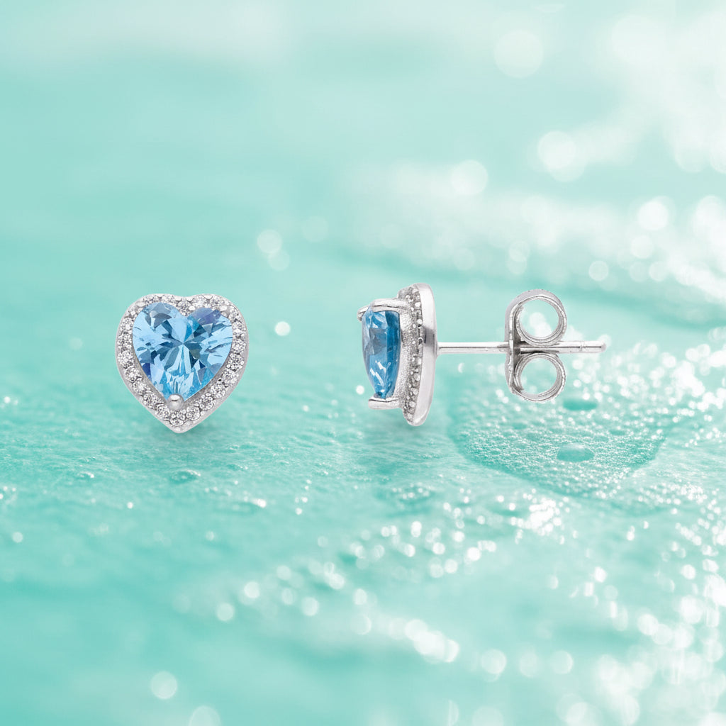 Orecchini orecchini in argento 925 con zirconi a cuore - Gioielli Pavan