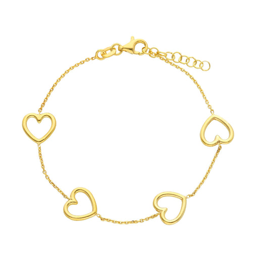 Bracciale Bracciale in argento con cuori traforati - Gioielli Pavan
