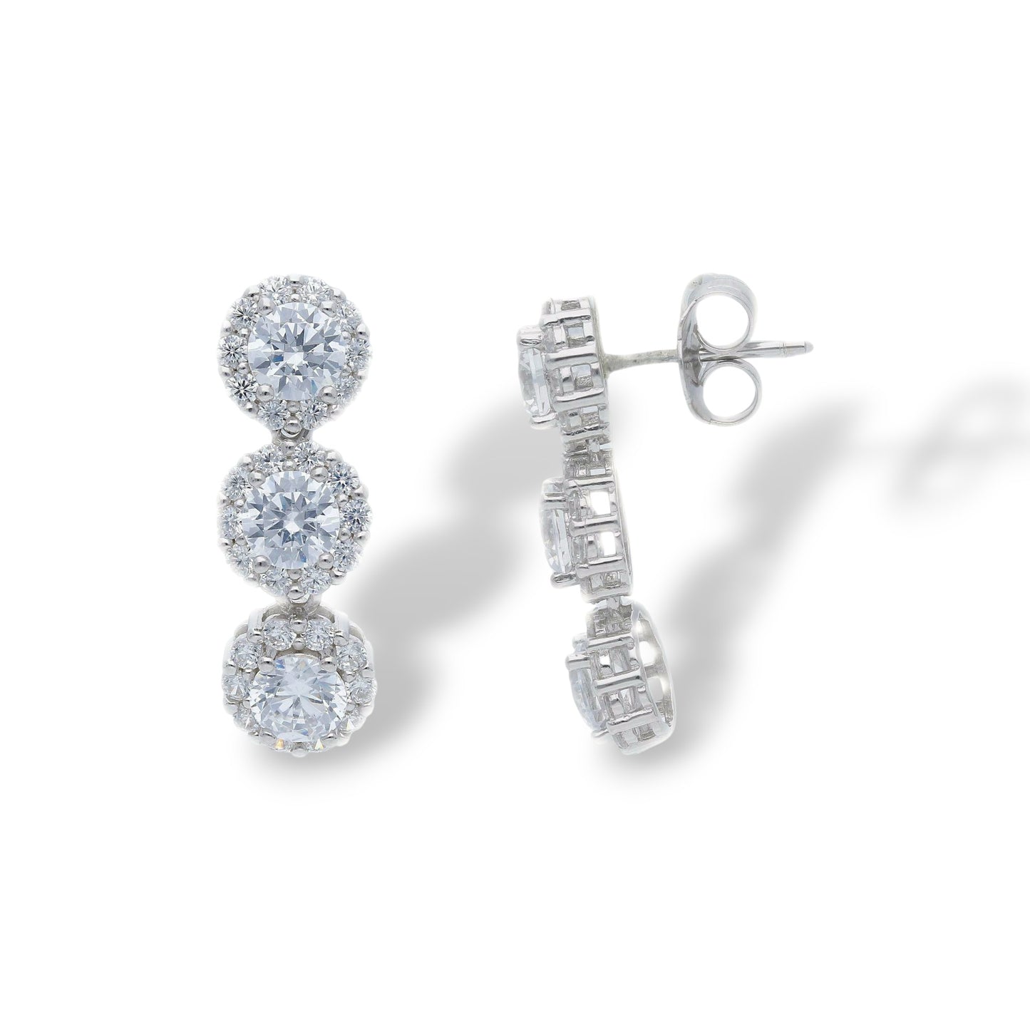 Orecchini Orecchini in argento pendenti con zirconi a pavé - Articolo con varianti - Gioielli Pavan