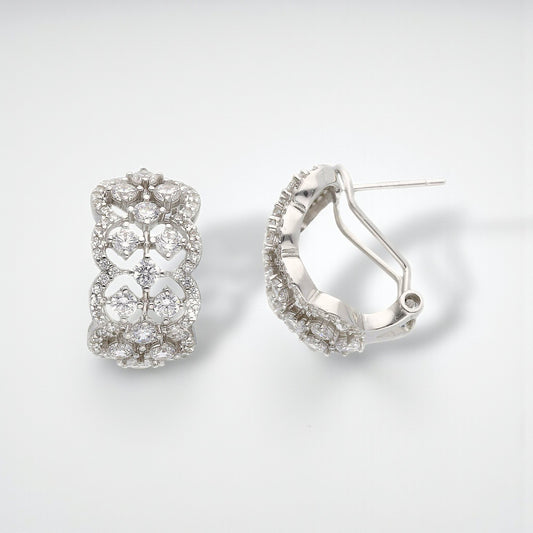 Orecchini Orecchini in argento semi pendenti stile fiorentino con zirconi - Articolo con varianti - Gioielli Pavan