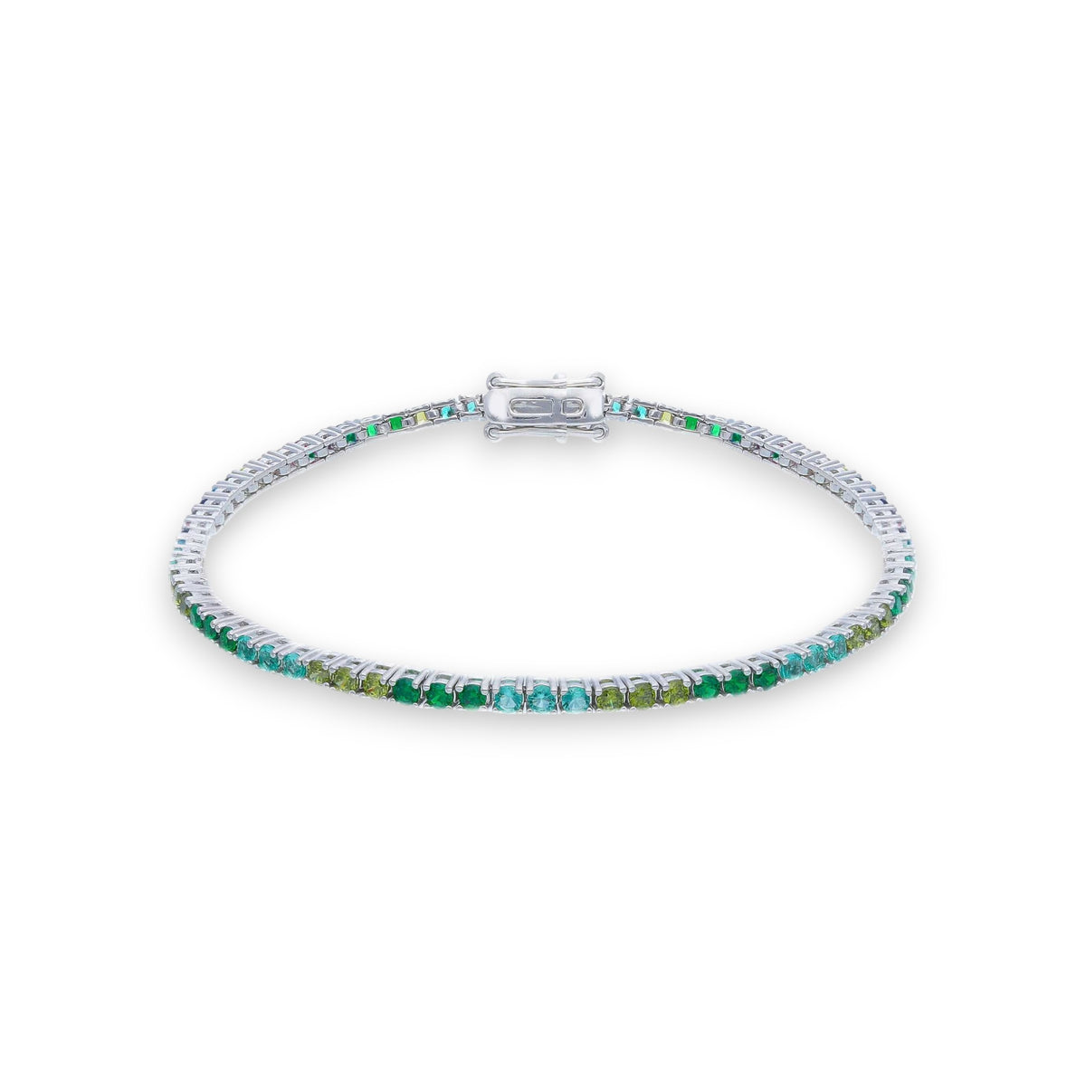 Bracciale tennis in argento con zirconi verdi - Gioielli Pavan
