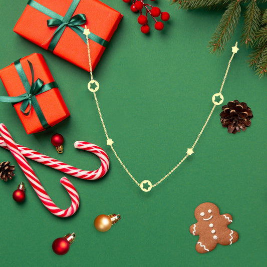 Girocollo Girocollo in oro con stelle piatte e traforate - Gioielli Pavan