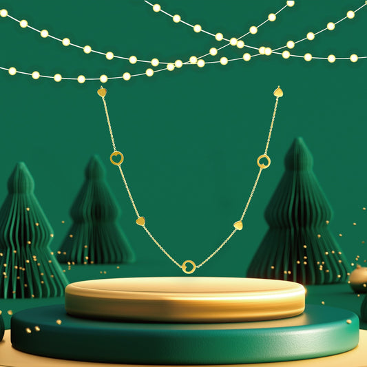 Girocollo Girocollo in oro con cuori piatto e traforato - Gioielli Pavan