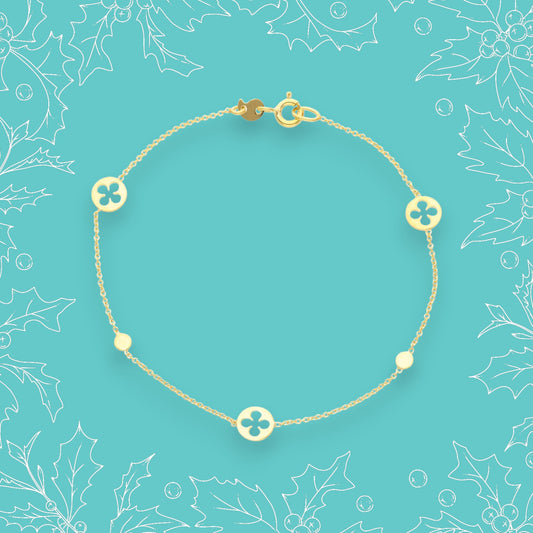 Bracciale Bracciale in oro con fiorellini piatti e traforati - Gioielli Pavan