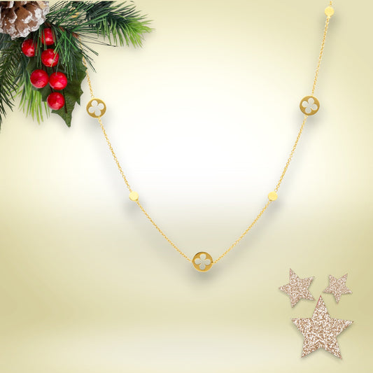 Girocollo Girocollo in oro con fiorellini piatti e traforati - Gioielli Pavan