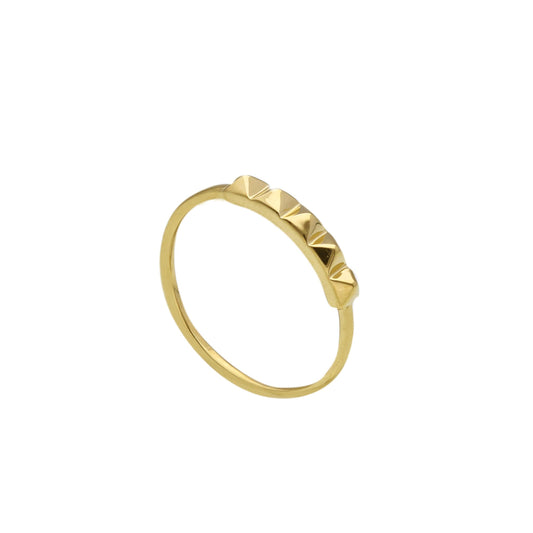 Anello Anello in oro fedina minimal con borchie - Gioielli Pavan