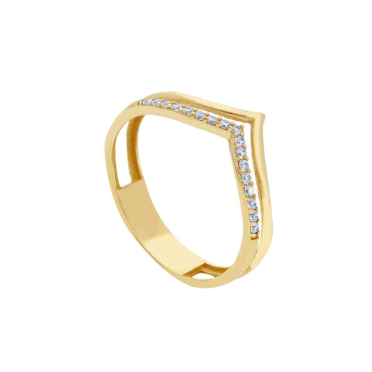 Anello Anello in oro fedina geometrica con zirconi a pavé - Gioielli Pavan