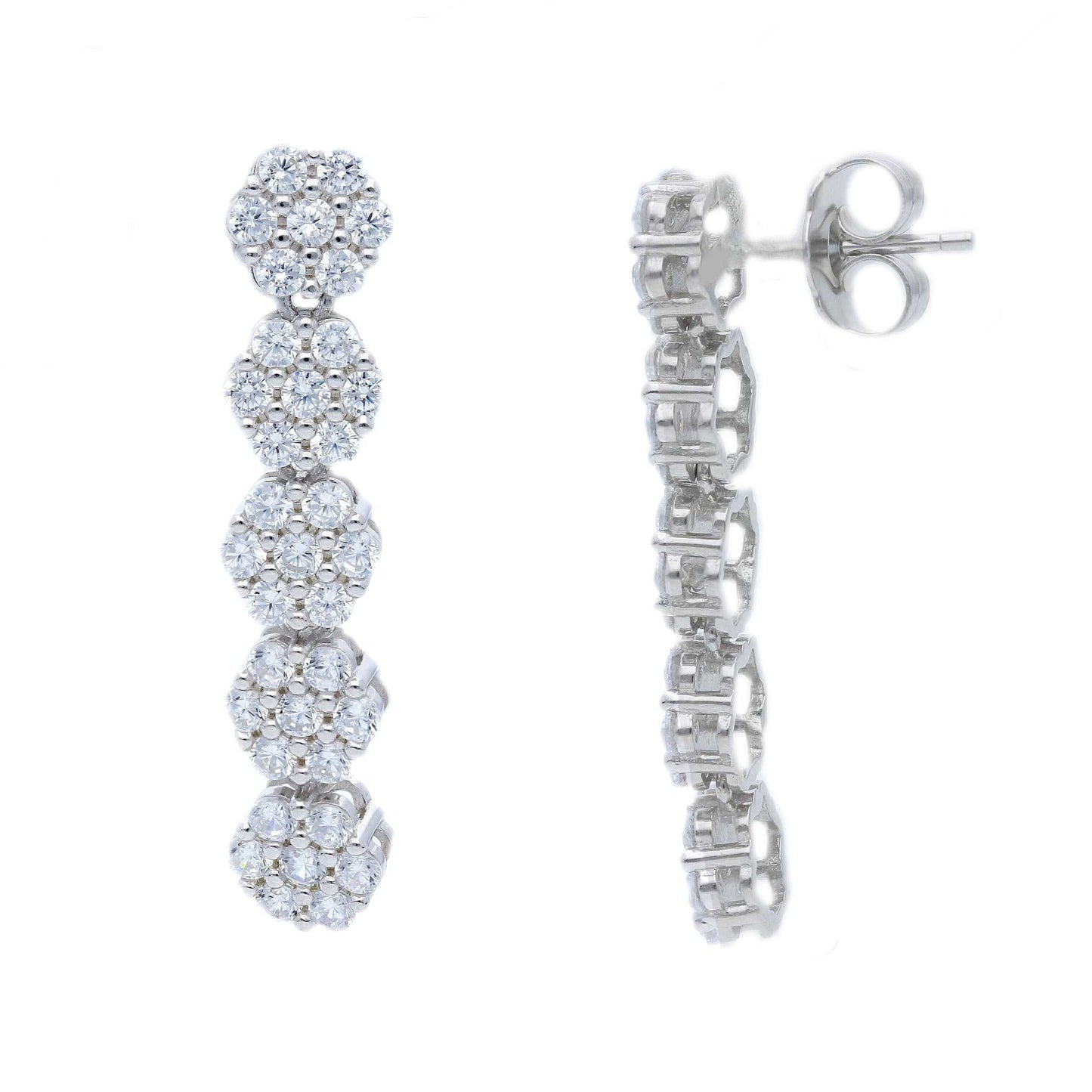 Orecchini Orecchini in argento pendenti con zirconi a pavé - Articolo con varianti - Gioielli Pavan