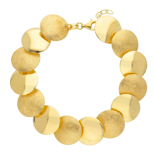 Bracciale Bracciale in argento elementi tondi dorati - Gioielli Pavan