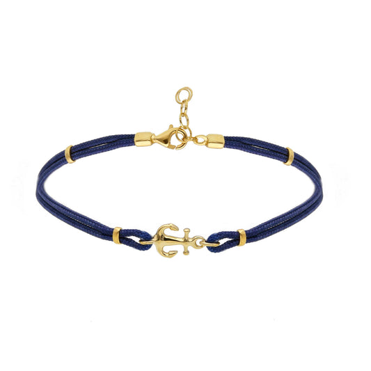 Bracciali Bracciale Ancora Oro 18kt con Corda Nautica - Gioielli Pavan