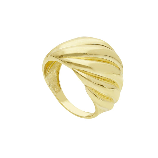 Anello Anello in oro fascia scalata con disegno a onde - Gioielli Pavan