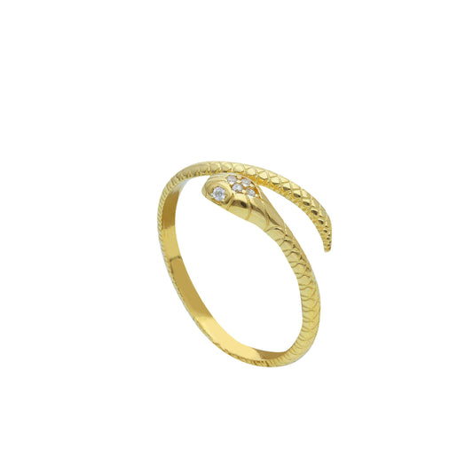 Anello Anello in oro fantasia a serpente con zirconi a pavé - Gioielli Pavan