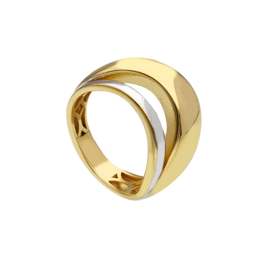 Anello Anello in oro fascia due colori a onde - Gioielli Pavan