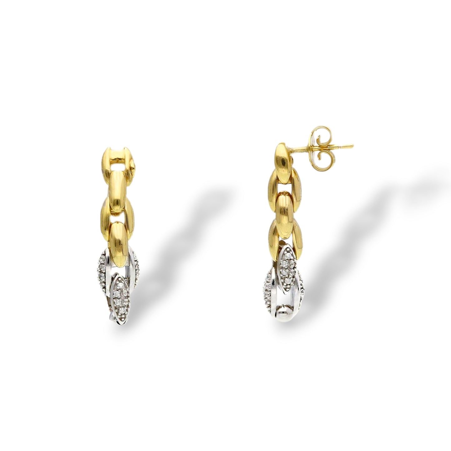 Orecchini Orecchini pendenti in argento maglia tubolare elementi ovali - Articolo con varianti - Gioielli Pavan