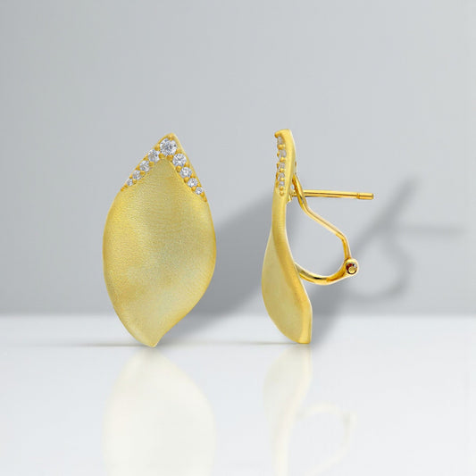 Orecchini Orecchini in argento dorato a forma di fiore con zirconi - Gioielli Pavan