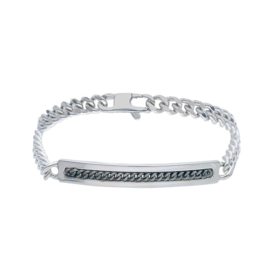 Bracciale Bracciale in argento Targa con maglia groumette - Gioielli Pavan