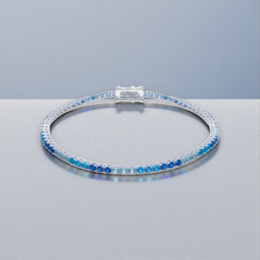 Bracciale Bracciale tennis in argento con zirconi blu e azzurri - Gioielli Pavan