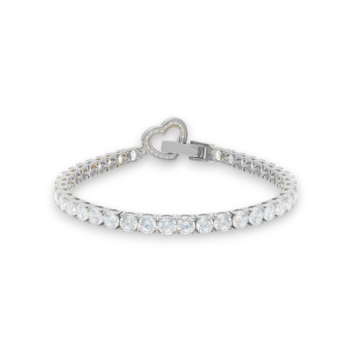 Bracciale tennis in argento con Zirconi e Cuore Centrale - Articolo con varianti - Gioielli Pavan