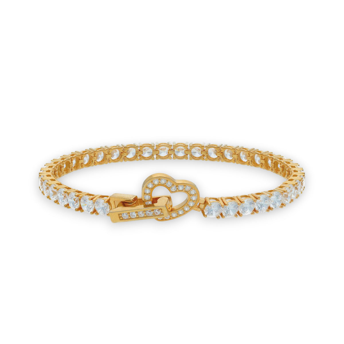 Bracciale tennis in argento con Zirconi e Cuore Centrale - Articolo con varianti - Gioielli Pavan
