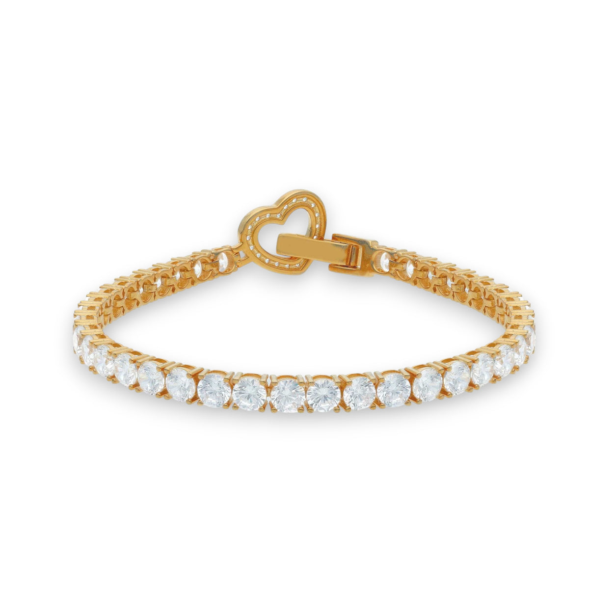 Bracciale tennis in argento con Zirconi e Cuore Centrale - Articolo con varianti - Gioielli Pavan
