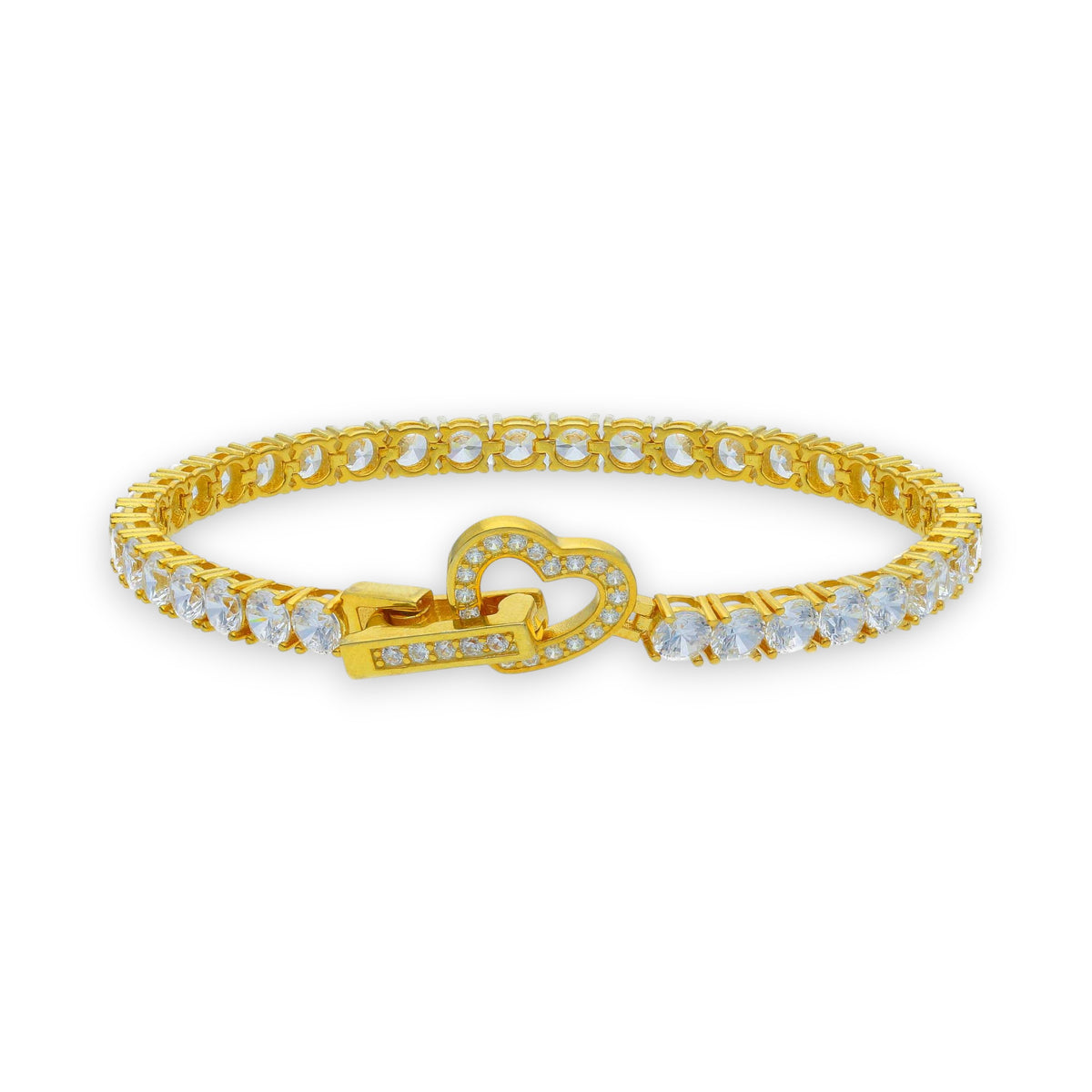 Bracciale tennis in argento con Zirconi e Cuore Centrale - Articolo con varianti - Gioielli Pavan