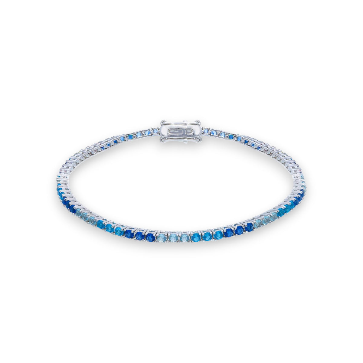 Bracciale tennis in argento con zirconi blu e azzurri - Gioielli Pavan