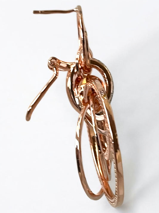 Orecchini Orecchini argento dorato rosa e zirconie pendenti - Gioielli Pavan