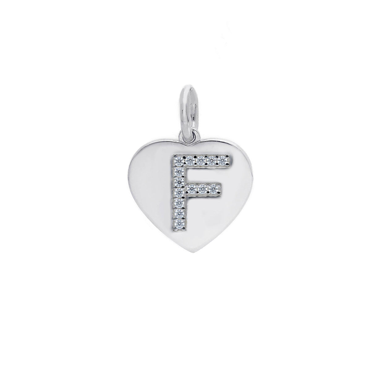 Ciondolo in argento iniziale con zirconi a pavé a forma di cuore - Articolo con varianti - Gioielli Pavan