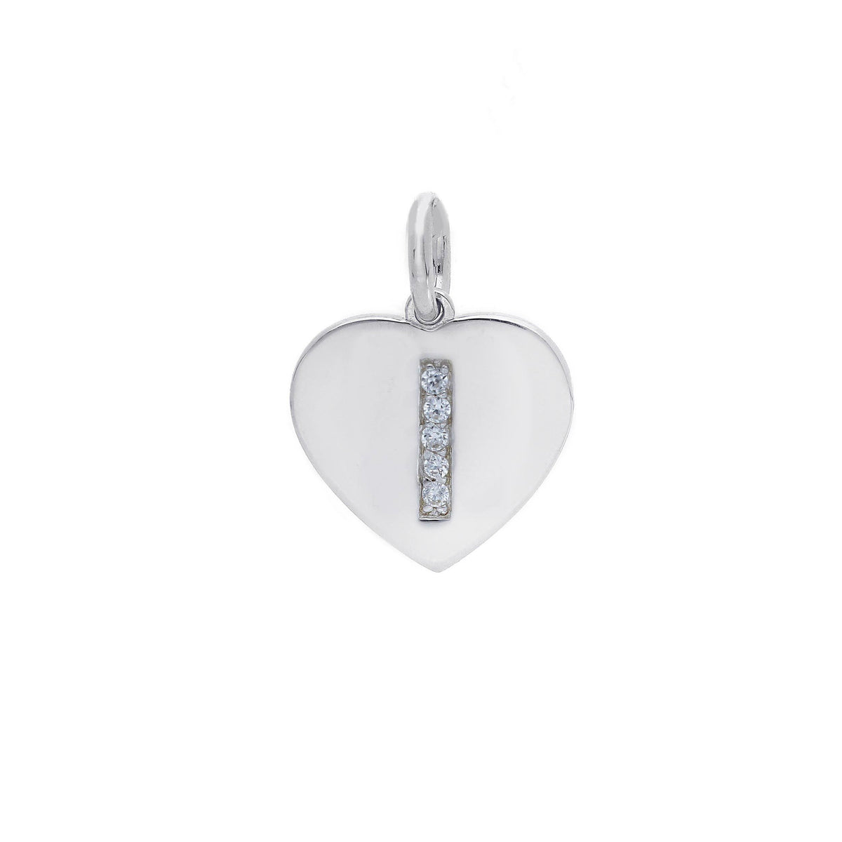 Ciondolo in argento iniziale con zirconi a pavé a forma di cuore - Articolo con varianti - Gioielli Pavan