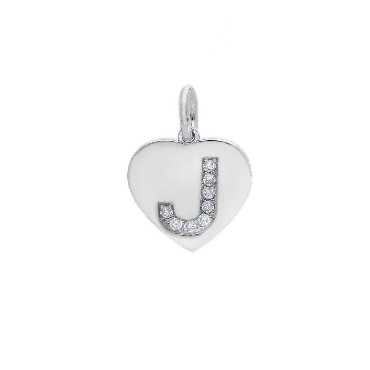 Ciondolo in argento iniziale con zirconi a pavé a forma di cuore - Articolo con varianti - Gioielli Pavan