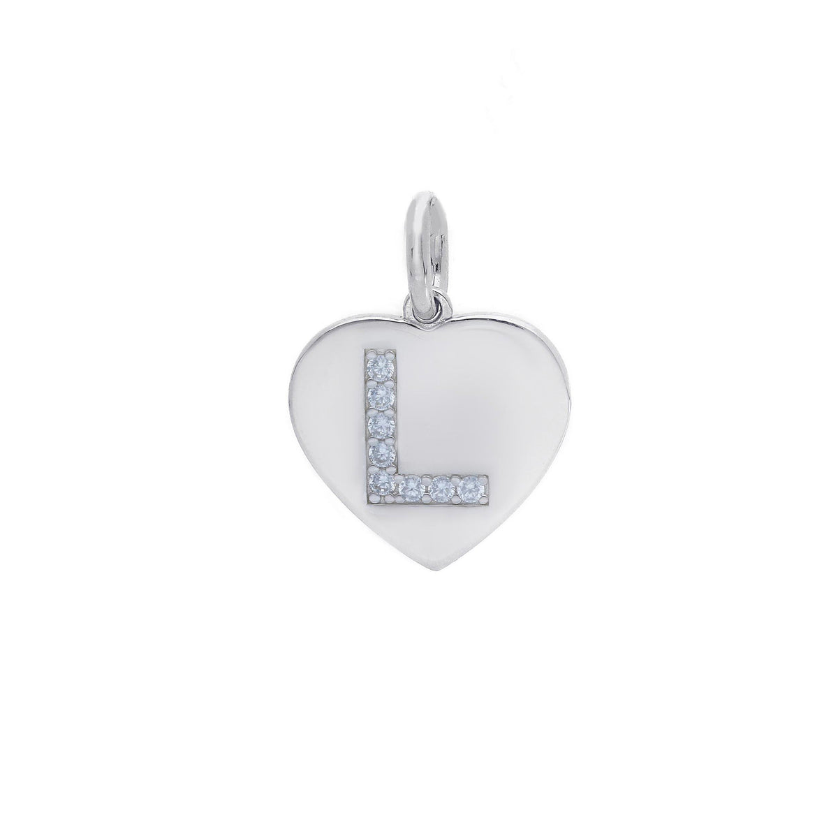 Ciondolo in argento iniziale con zirconi a pavé a forma di cuore - Articolo con varianti - Gioielli Pavan
