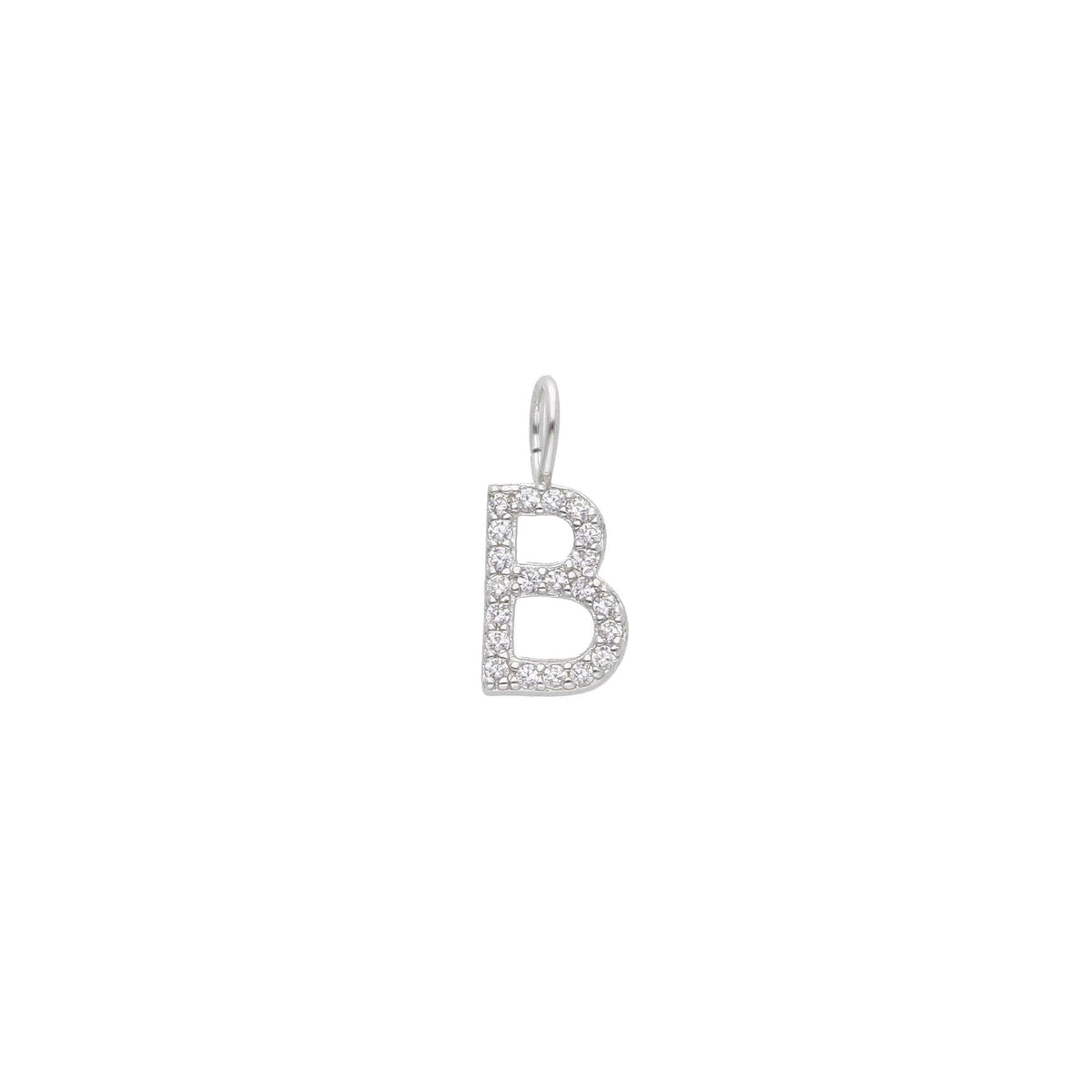 Ciondolo in argento iniziale con zirconi a pavé - Articolo con varianti - Gioielli Pavan