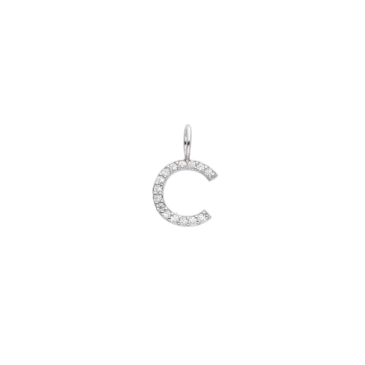 Ciondolo in argento iniziale con zirconi a pavé - Articolo con varianti - Gioielli Pavan