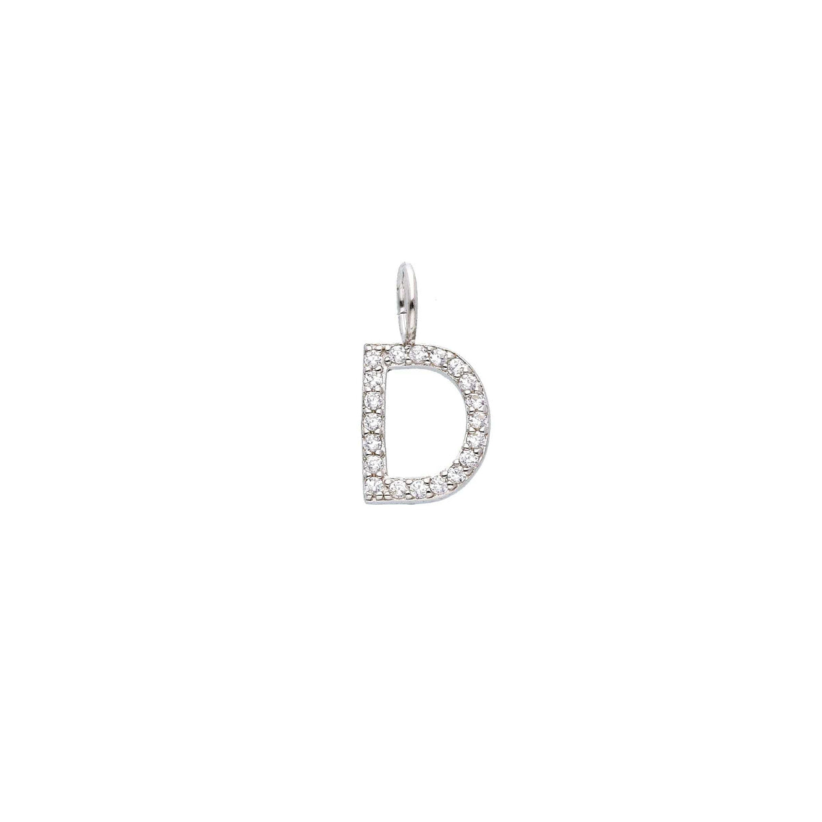 Ciondolo in argento iniziale con zirconi a pavé - Articolo con varianti - Gioielli Pavan