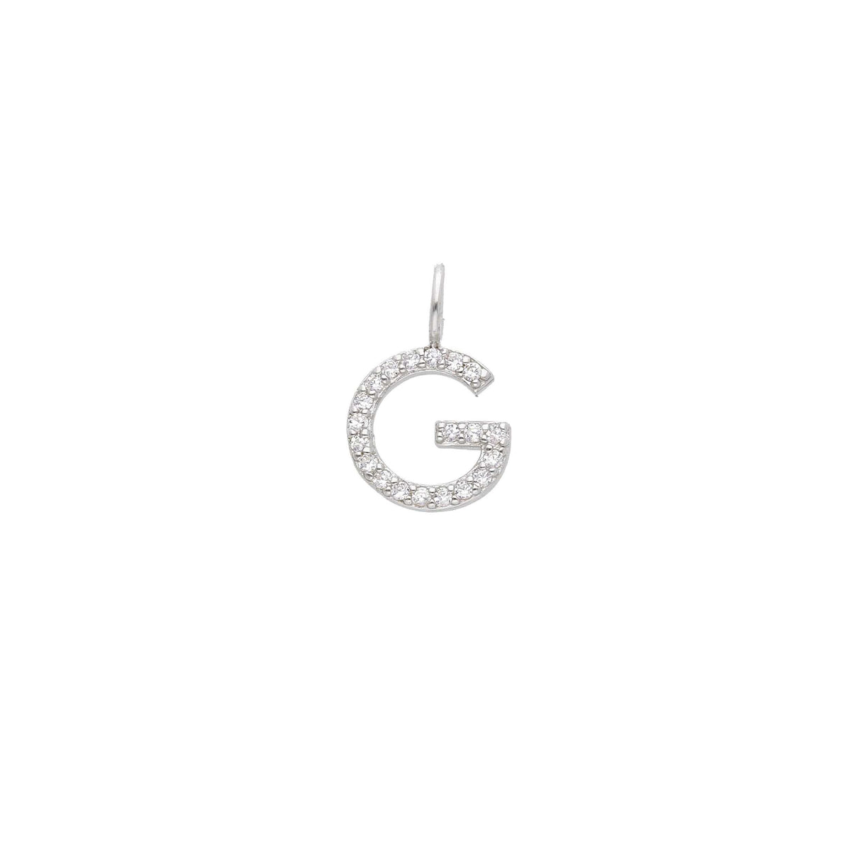 Ciondolo in argento iniziale con zirconi a pavé - Articolo con varianti - Gioielli Pavan