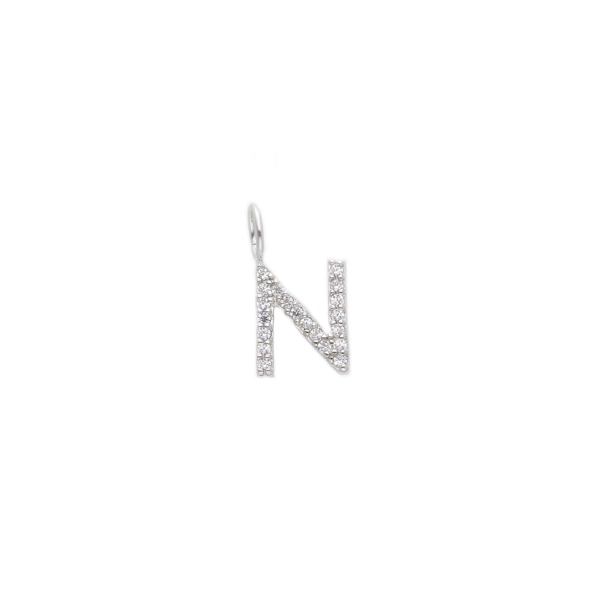 Ciondolo in argento iniziale con zirconi a pavé - Articolo con varianti - Gioielli Pavan