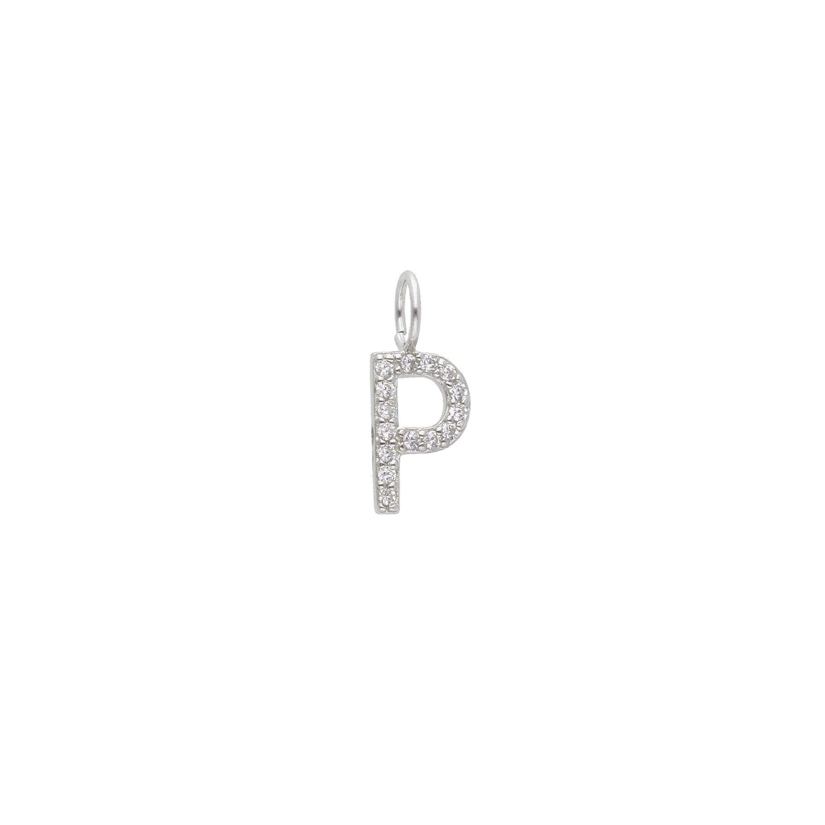Ciondolo in argento iniziale con zirconi a pavé - Articolo con varianti - Gioielli Pavan