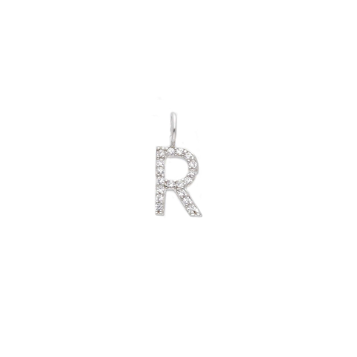 Ciondolo in argento iniziale con zirconi a pavé - Articolo con varianti - Gioielli Pavan