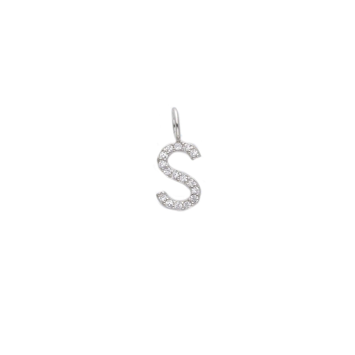 Ciondolo in argento iniziale con zirconi a pavé - Articolo con varianti - Gioielli Pavan