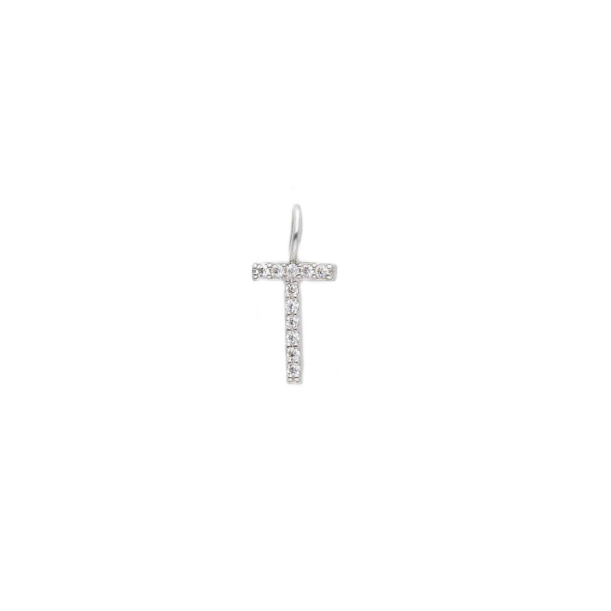 Ciondolo in argento iniziale con zirconi a pavé - Articolo con varianti - Gioielli Pavan